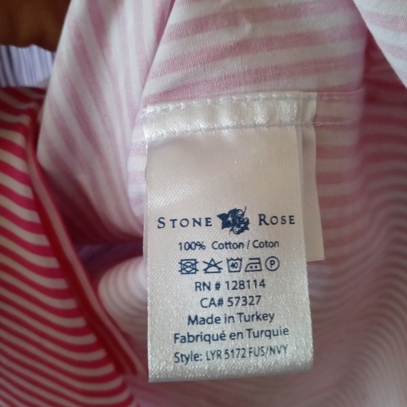 Stone Rose Ombre Striped Button Down Shirt Size 2 - Picture 7 of 9